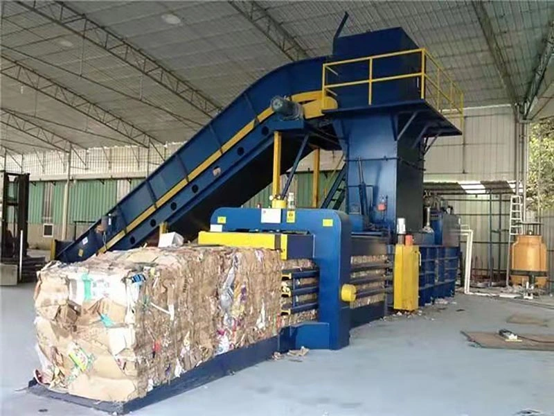 Horizontal Cardboard Pet Bottle Hydraulic Press Waste Paper Baler Machine