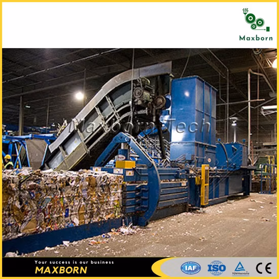 Maxborn ダブルラム自動水平油圧ペットボトル/ベーラーベーラー段ボール、ボール紙、プラスチック、わら